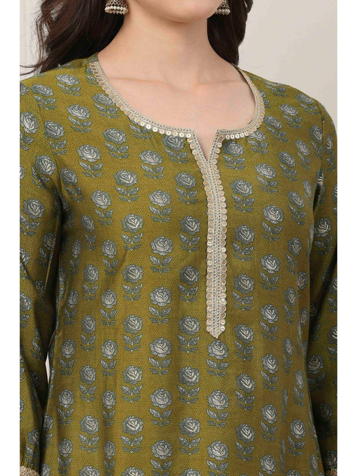 Women Orange Viscose Rayon Straight Printed Kurta | KDG - view 8