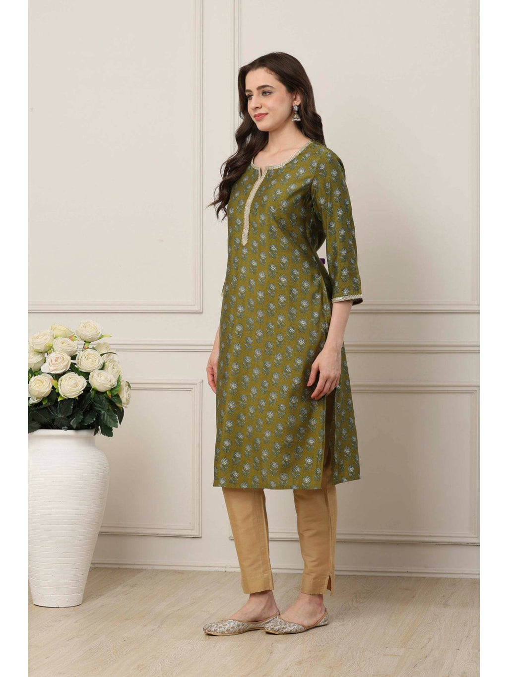 Women Orange Viscose Rayon Straight Printed Kurta | KDG - view 9