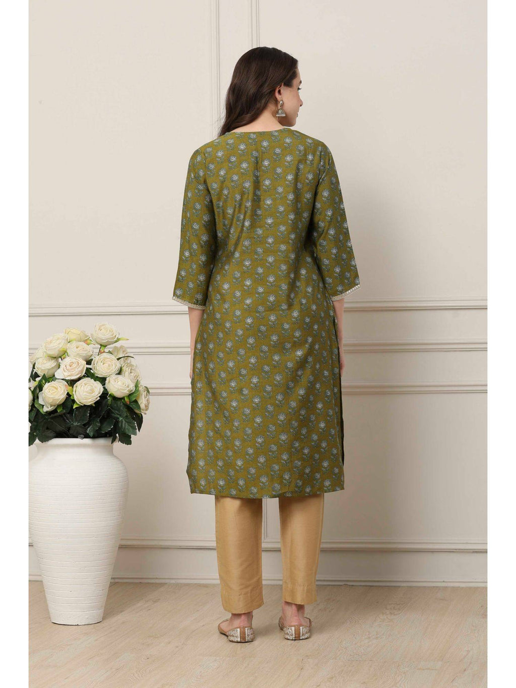 Women Orange Viscose Rayon Straight Printed Kurta | KDG - view 10