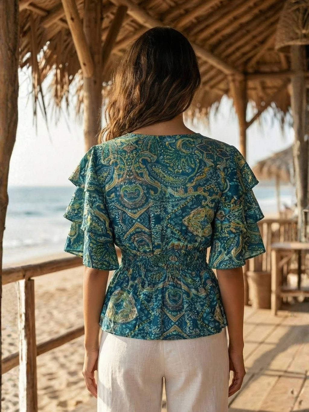 Iseren Coastal Muse Peplum Top | pt51 - view 2