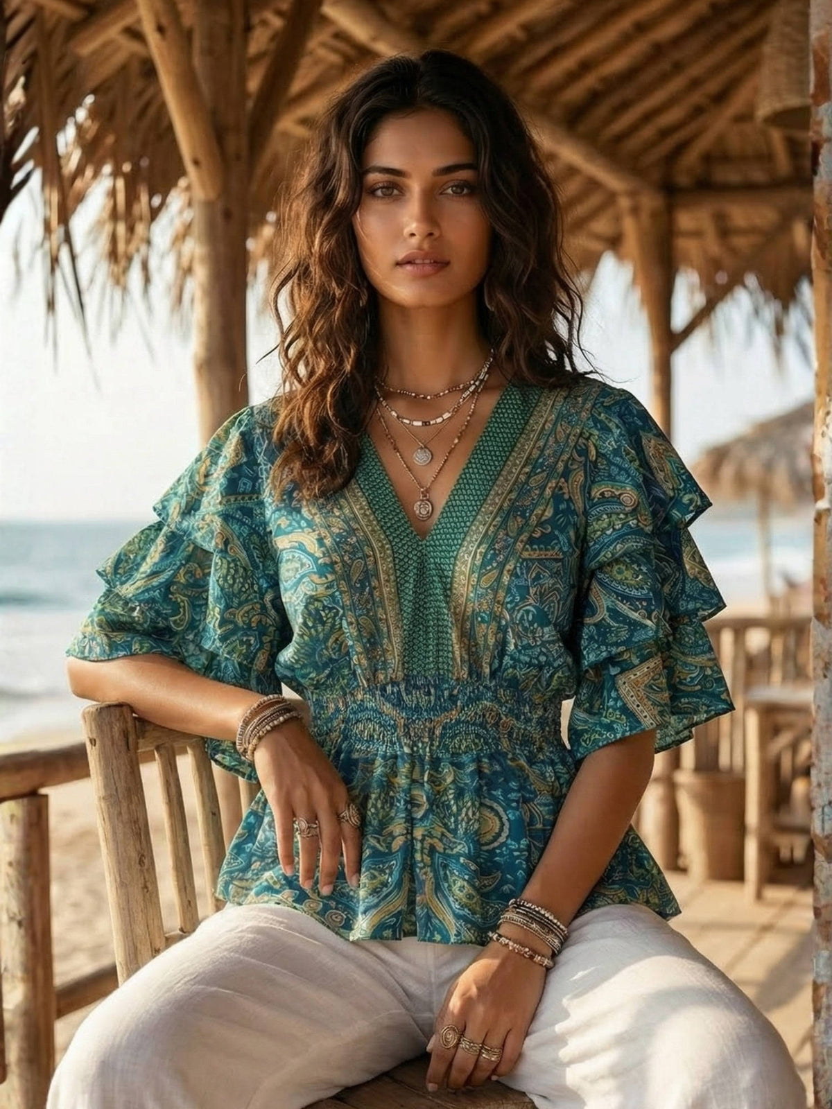 Iseren Coastal Muse Peplum Top | pt51 - view 6