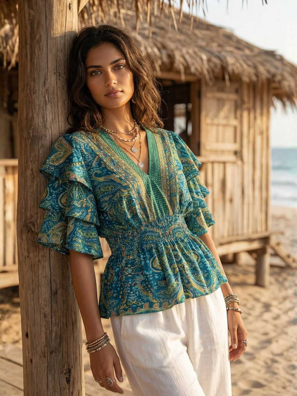 Iseren Coastal Muse Peplum Top | pt51 - view 7