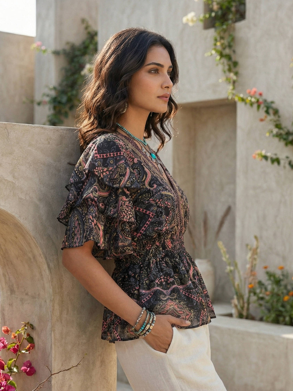 Iseren Coastal Muse Peplum Top | pt51 - view 10