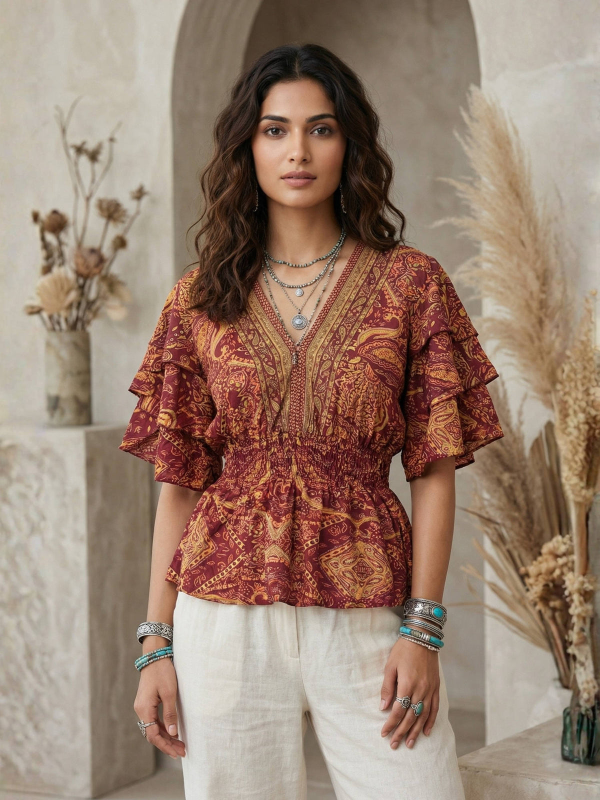 Iseren Coastal Muse Peplum Top | pt51 - view 14