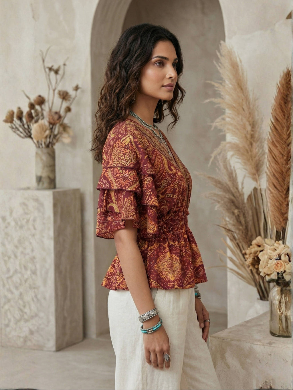 Iseren Coastal Muse Peplum Top | pt51 - view 16