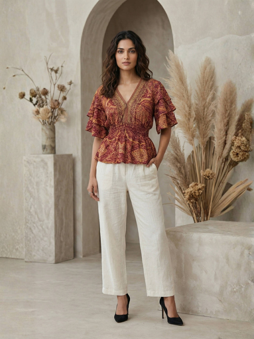 Iseren Coastal Muse Peplum Top | pt51 - view 18