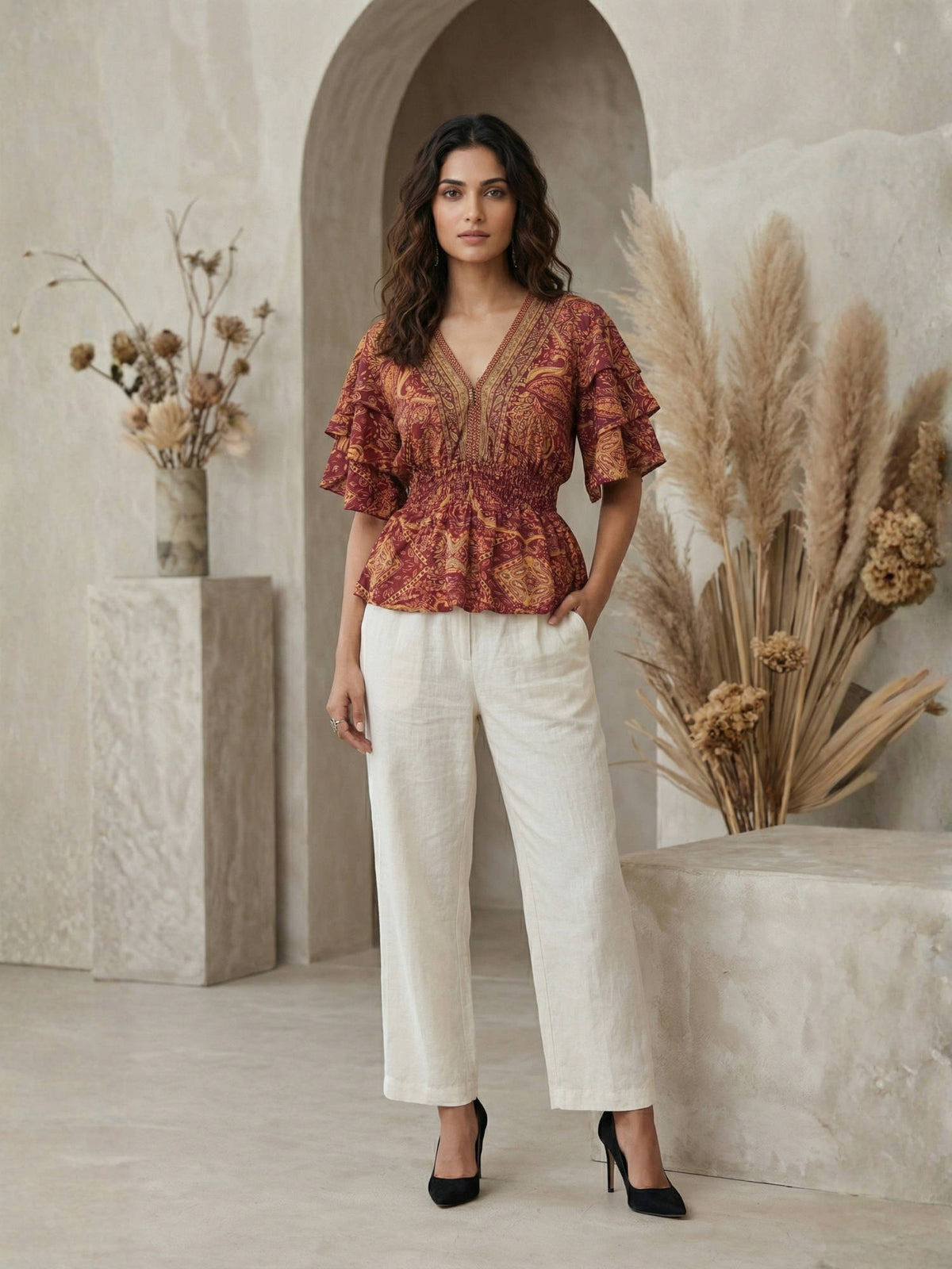 Iseren Coastal Muse Peplum Top | pt51 - view 18