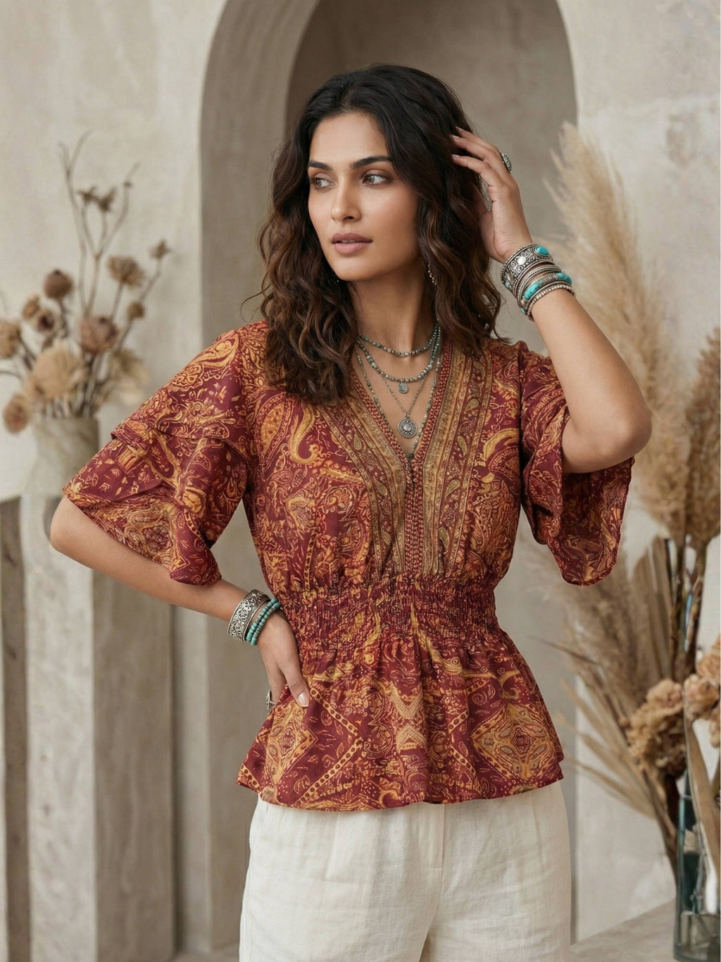 Iseren Coastal Muse Peplum Top | pt51 - view 19