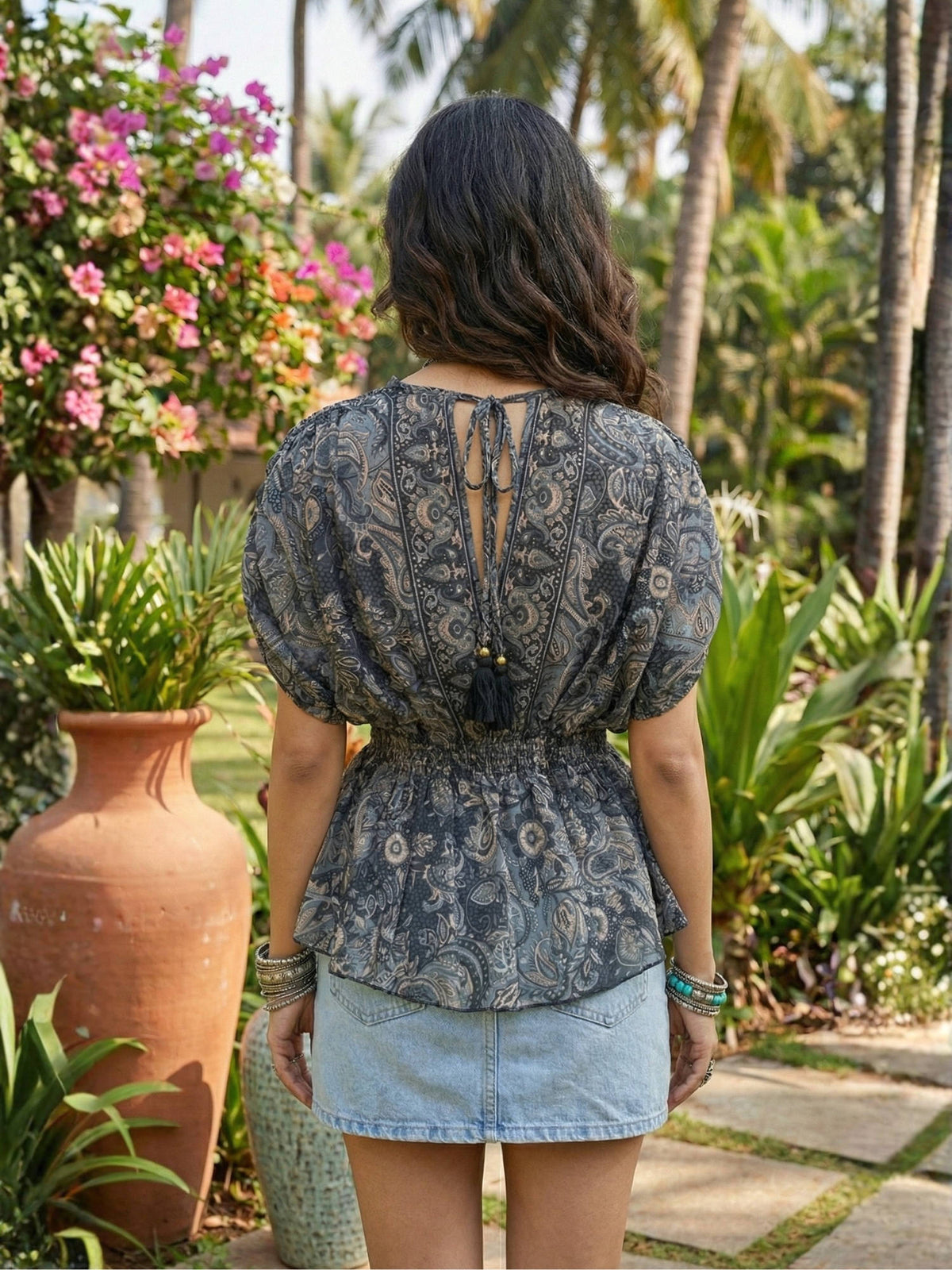 Celestine Moonshadow Boho Peplum Top | pt51 - view 2