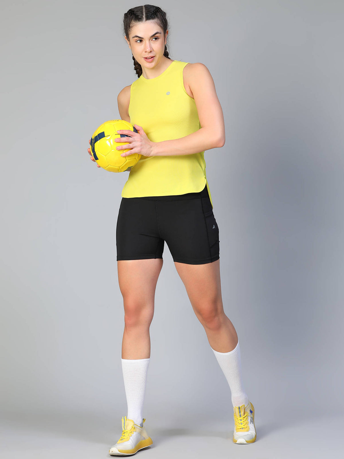 Women Black Solid Skinny Fit Sports Shorts - view 5