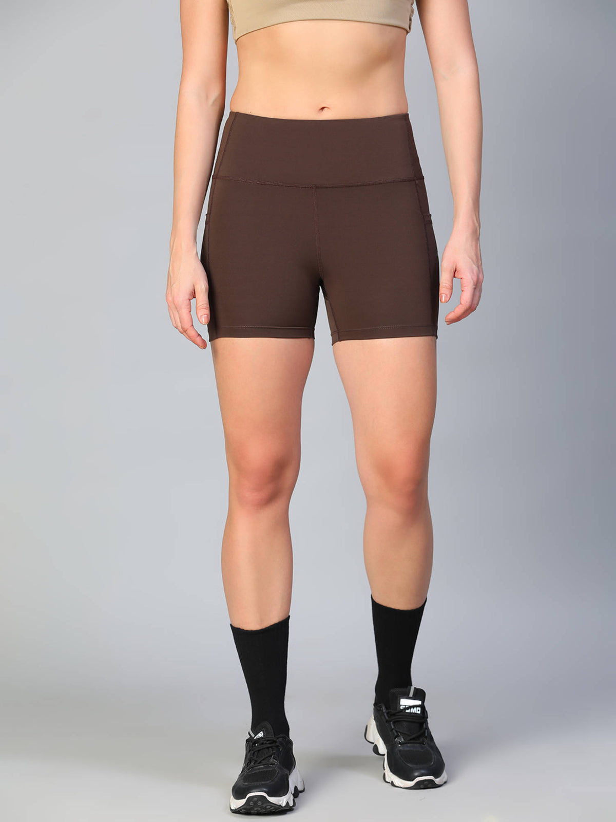 Women Black Solid Skinny Fit Sports Shorts - view 15
