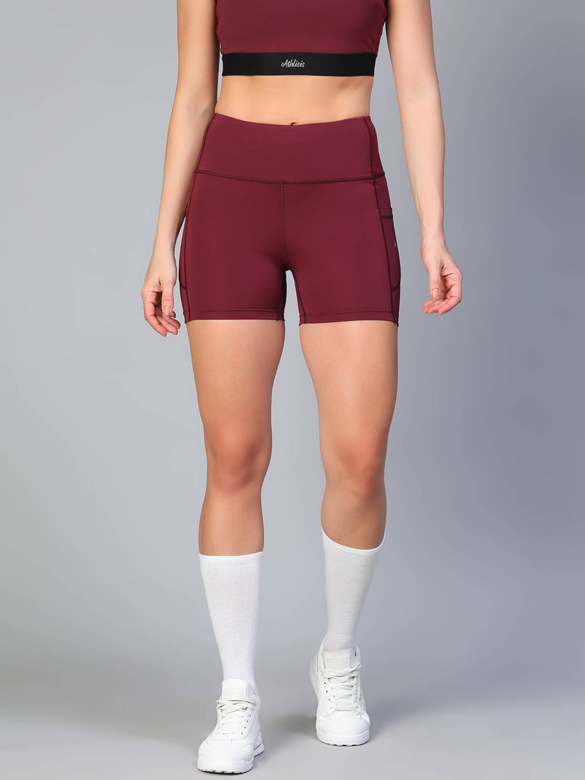 Women Black Solid Skinny Fit Sports Shorts - view 36