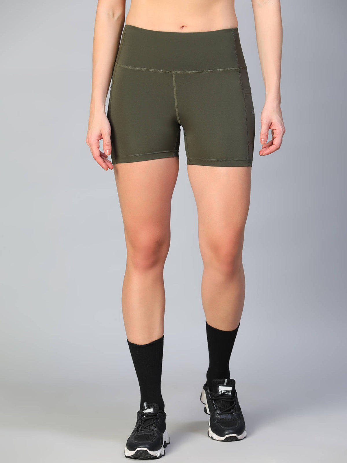 Women Black Solid Skinny Fit Sports Shorts - view 57