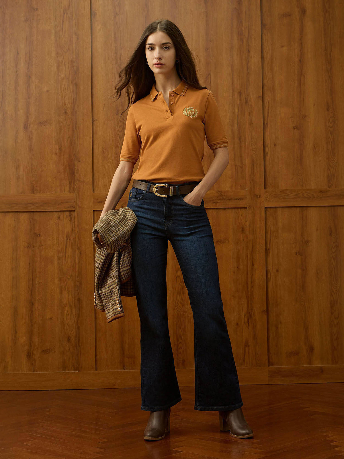 Orange Solid Regular Fit Polo T-Shirt | PW43 - view 3
