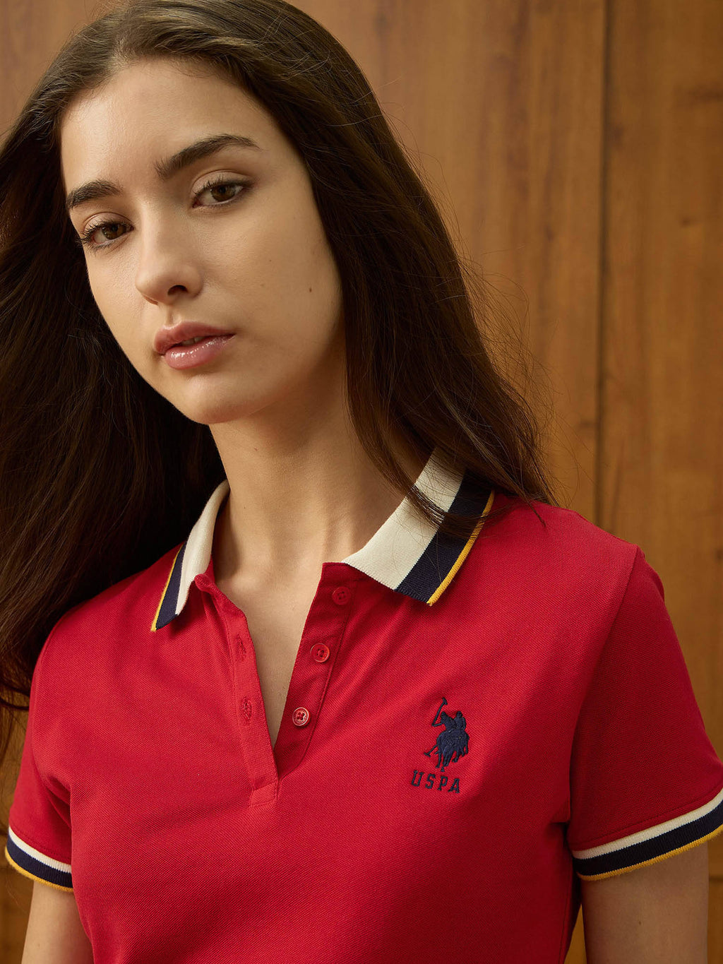 Red Solid Regular Fit Polo T-Shirt | PW43 - view 7