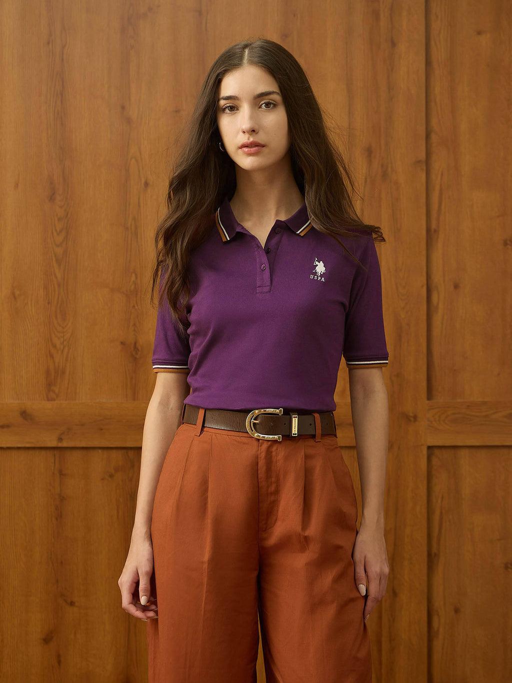 Purple Solid Regular Fit Polo T-Shirt | PW43 - view 6