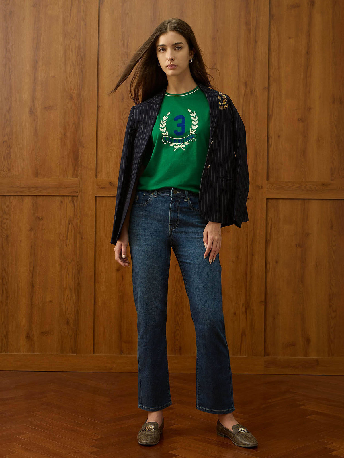 Green Printed Boxy Fit T-Shirt | U89 - view 3