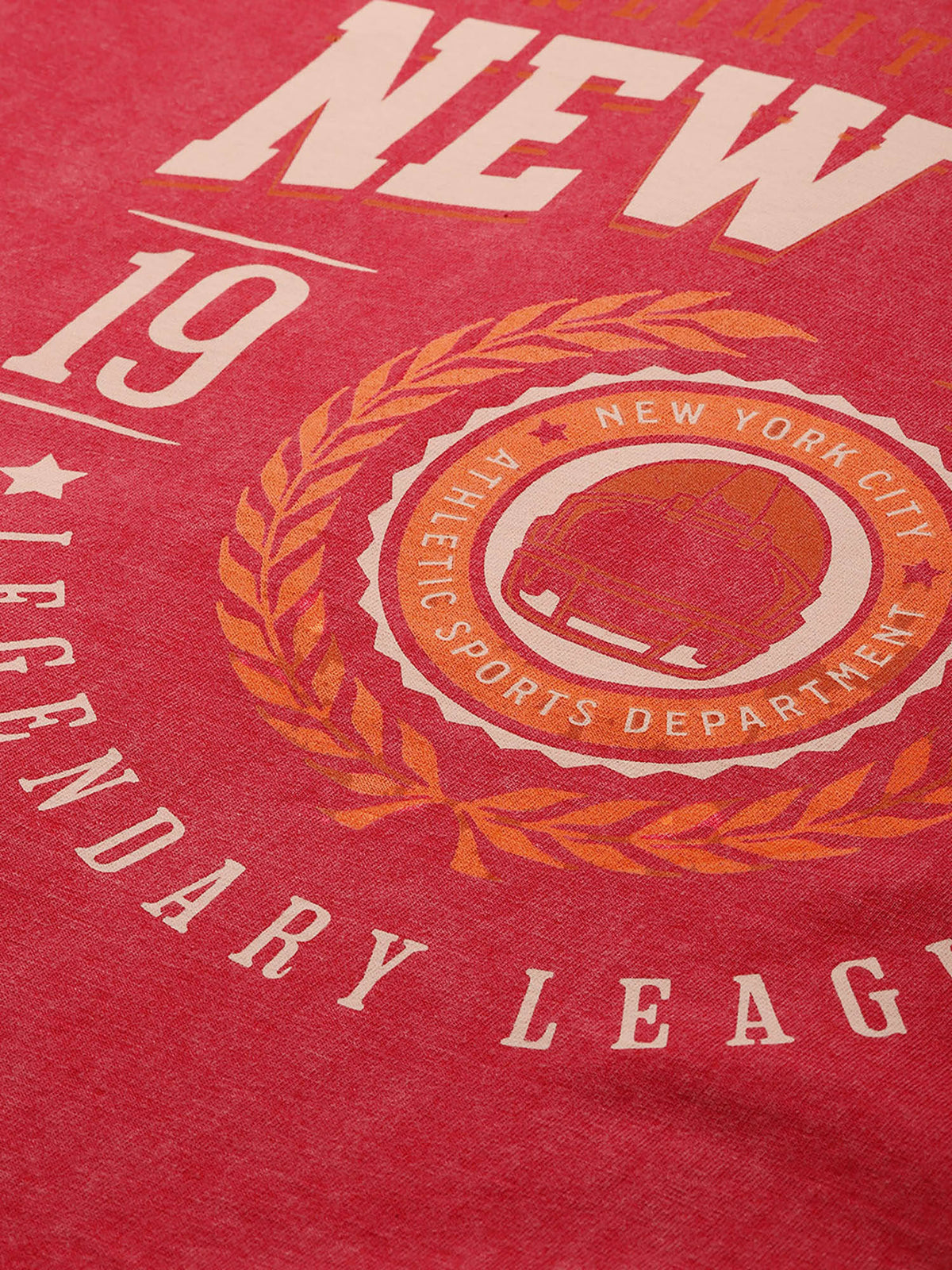 Red Printed Oversized Fit T-Shirt | TS56 - view 2