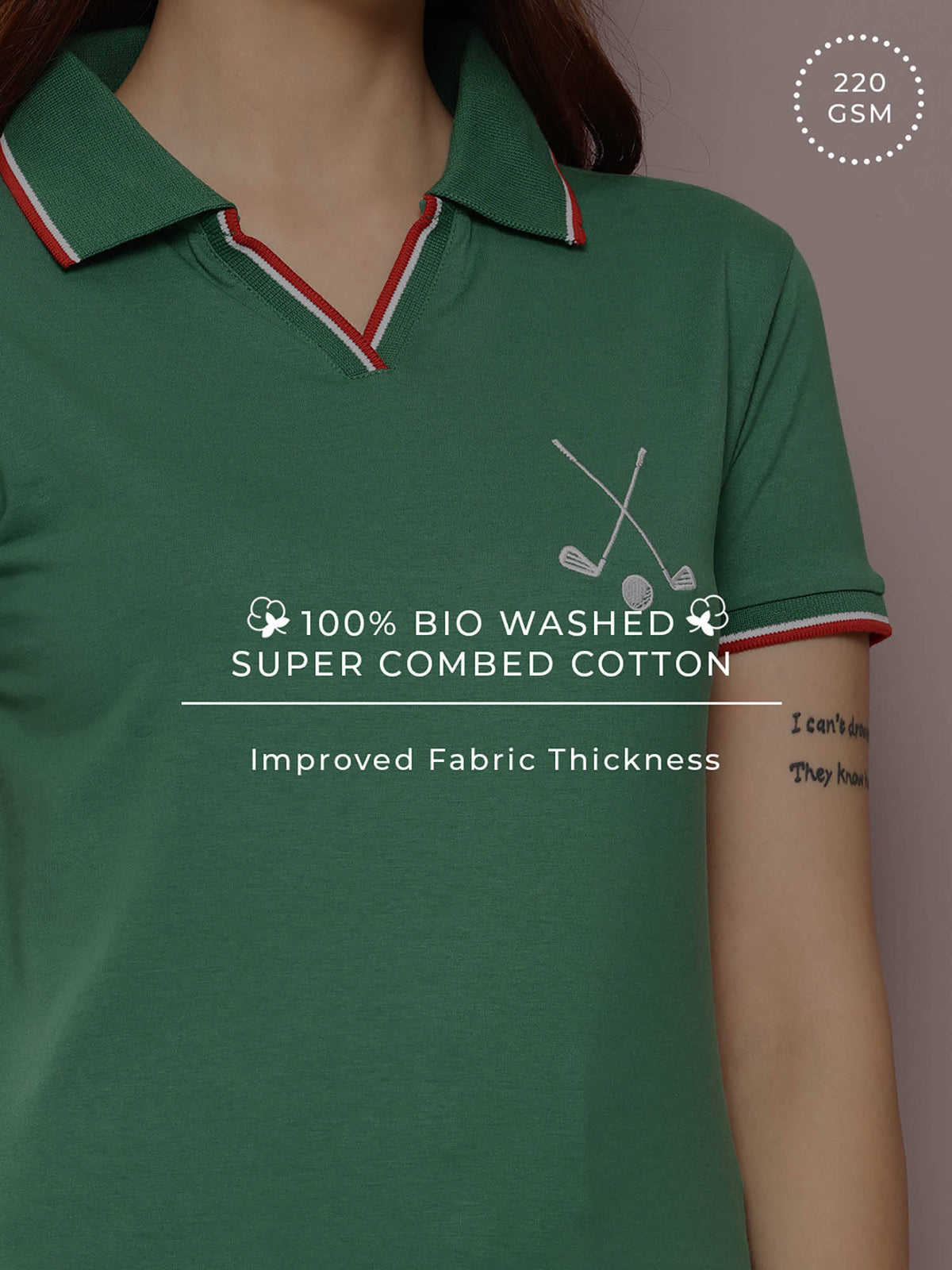 Green Embroidered Regular Fit Polo T-Shirt | PW43 - view 6