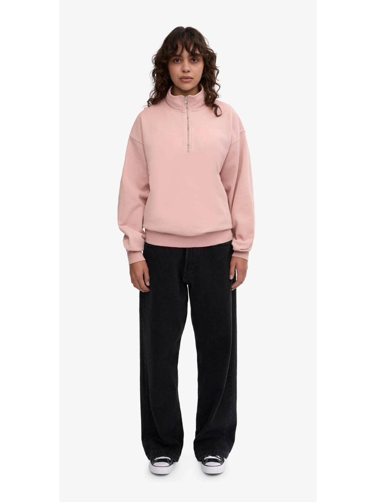 Womens Beige High Neck Plain Sweatshirt | HD56 - view 40