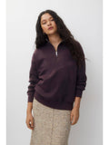 Womens Purple High Neck Plain Sweatshirt | HD56 - view 1