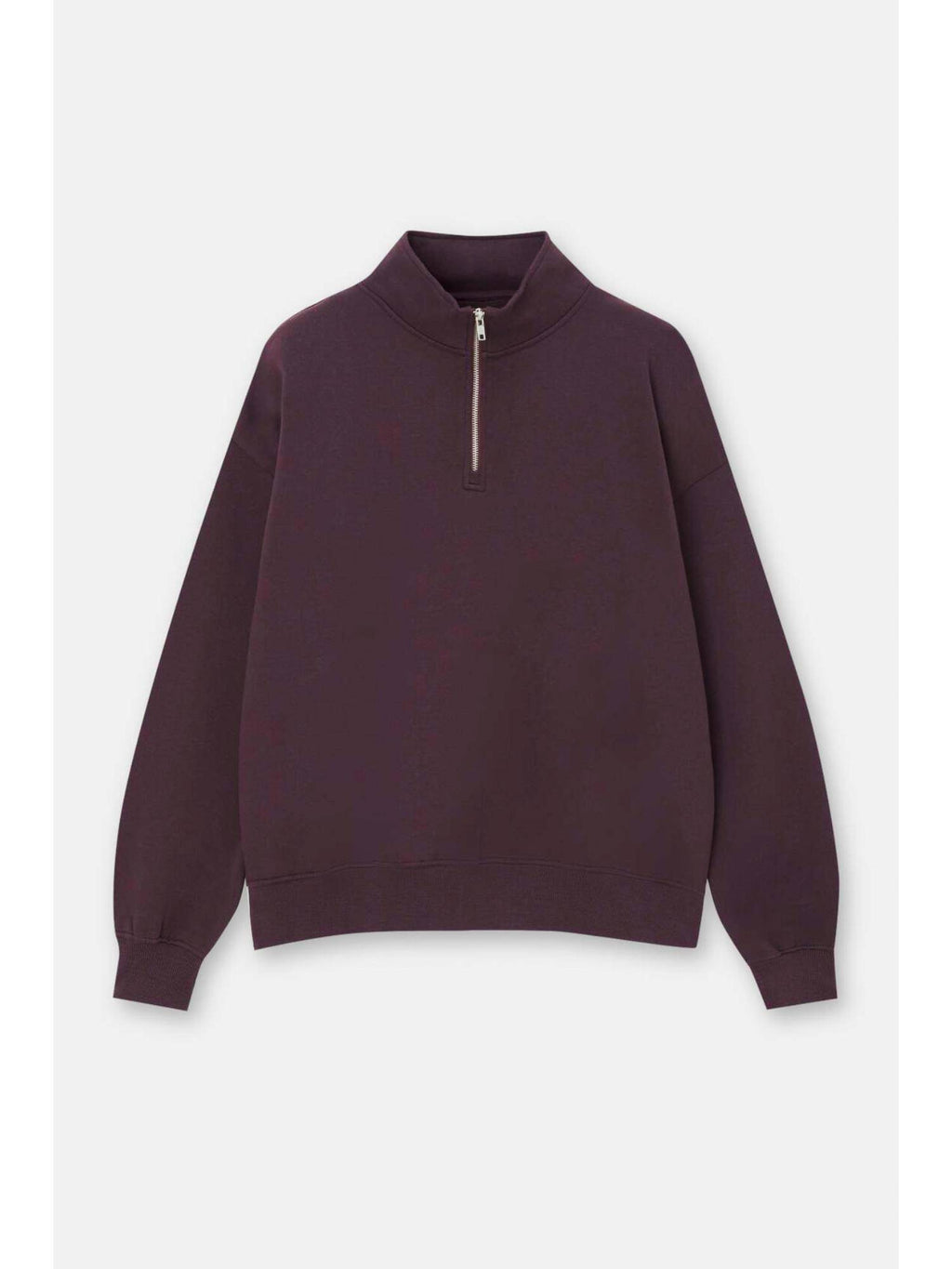 Womens Purple High Neck Plain Sweatshirt | HD56 - view 5
