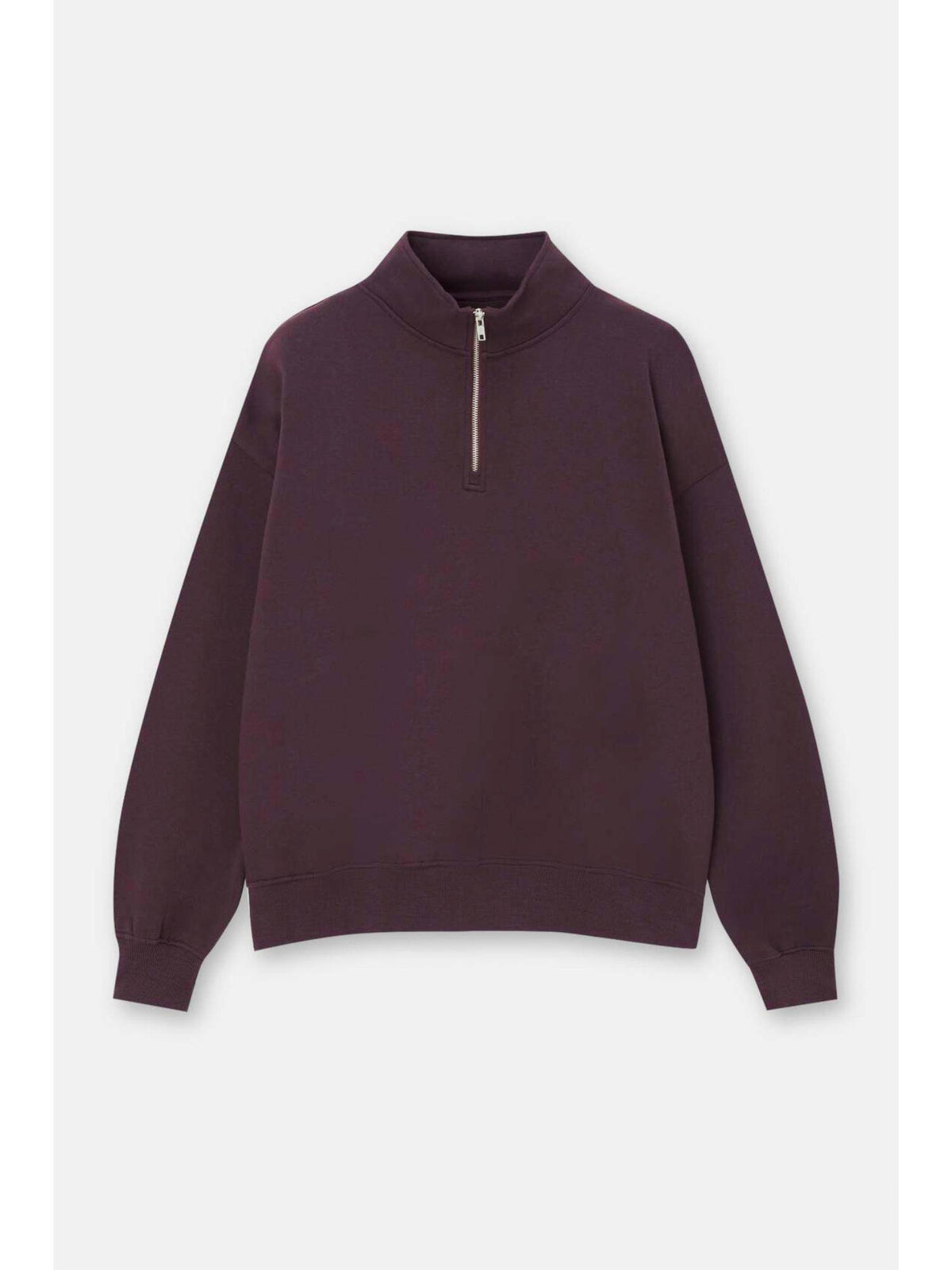 Womens Purple High Neck Plain Sweatshirt | HD56 - view 5