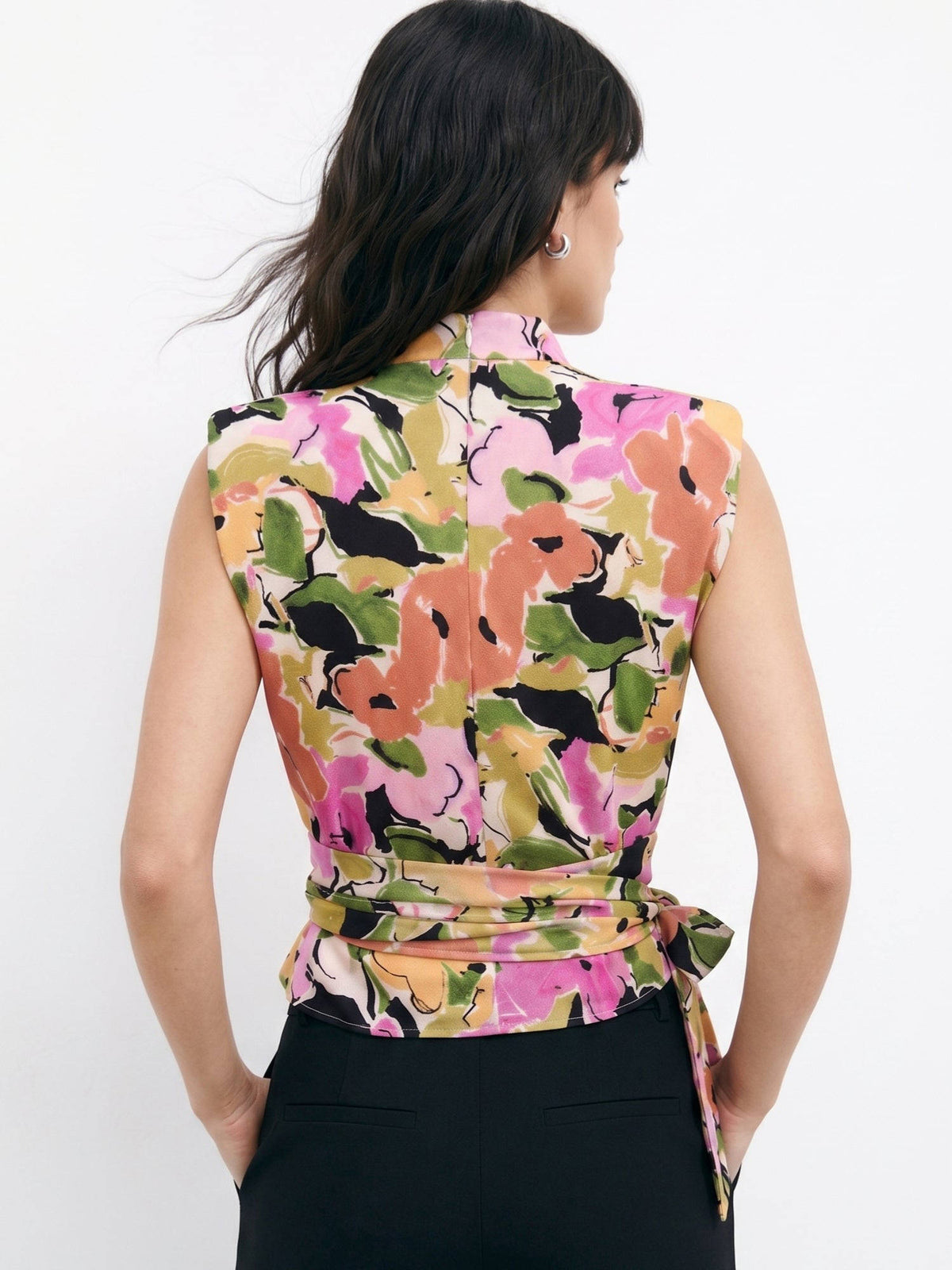 Women Multi-Color Floral Polyester Top | HT67 - view 4