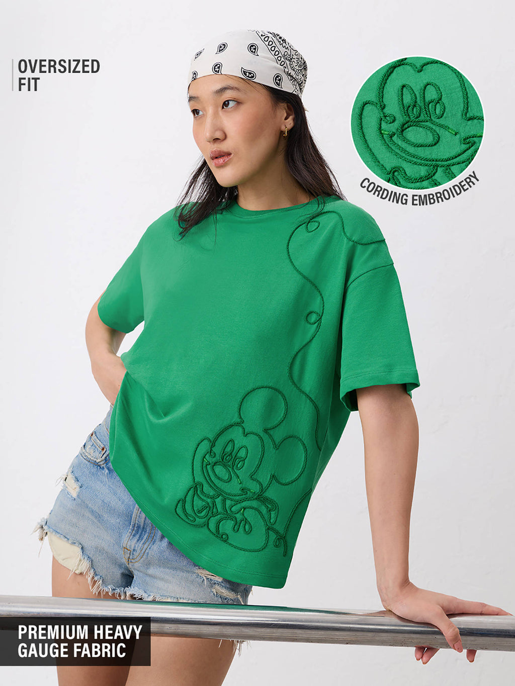 Official Mickey Mouse Embroidered Oversized T-Shirt | TS56 - view 1