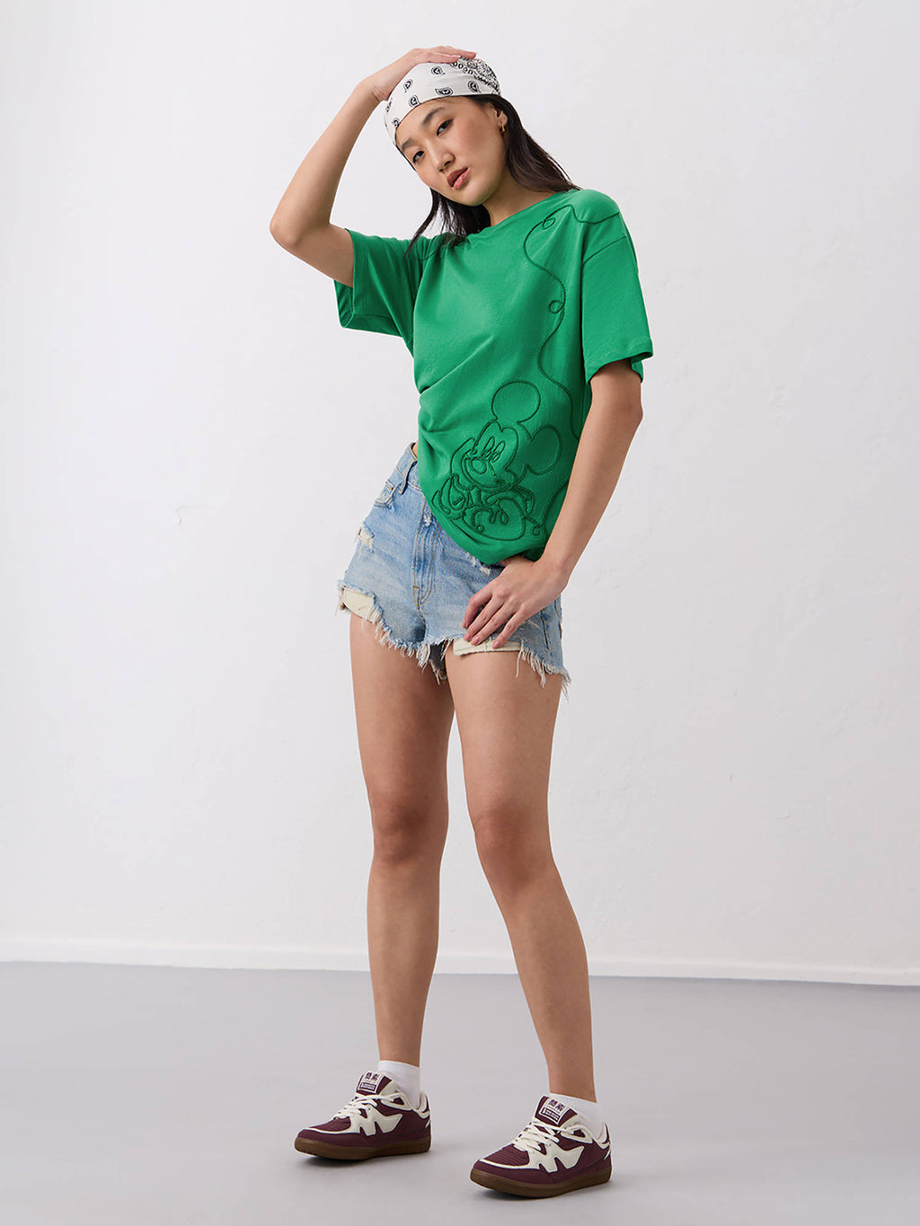 Official Mickey Mouse Embroidered Oversized T-Shirt | TS56 - view 3
