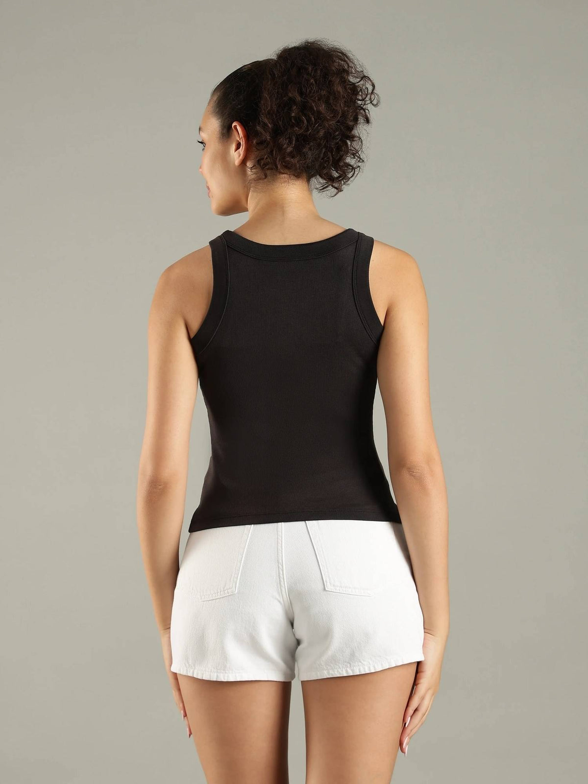 Green Slim Fit Cotton Crew Neck Tank Top | TT98 - view 10