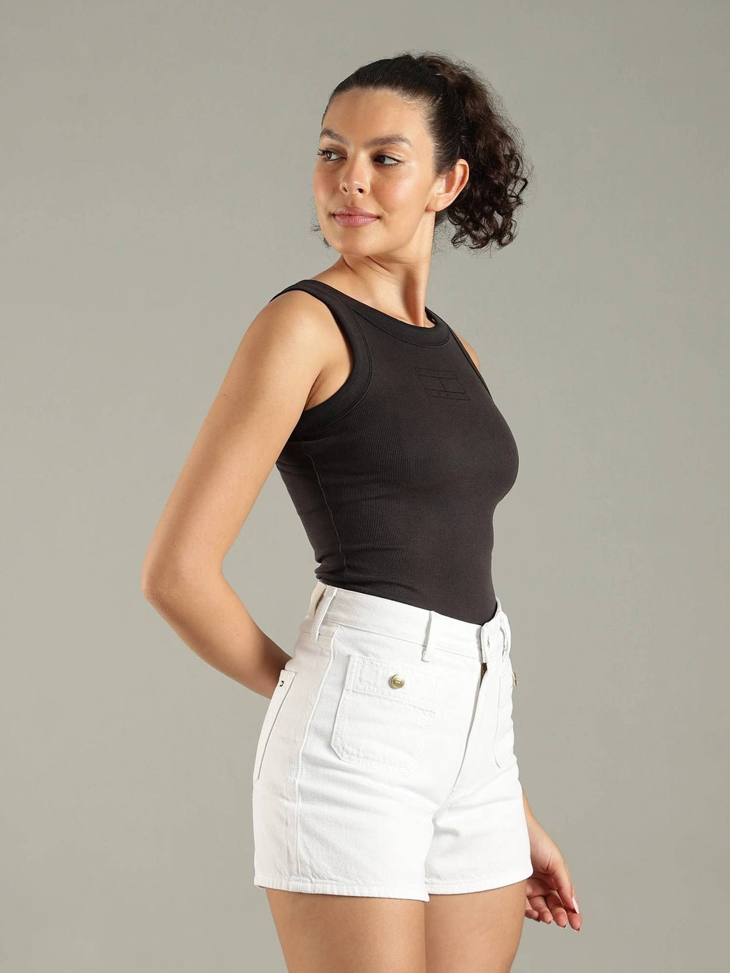 Green Slim Fit Cotton Crew Neck Tank Top | TT98 - view 13