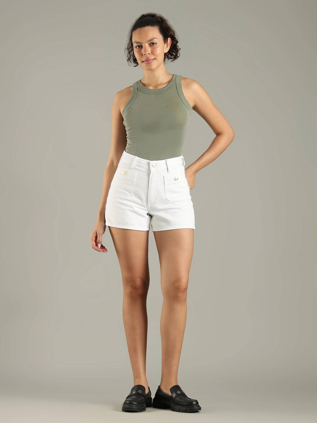 Green Slim Fit Cotton Crew Neck Tank Top | TT98 - view 6