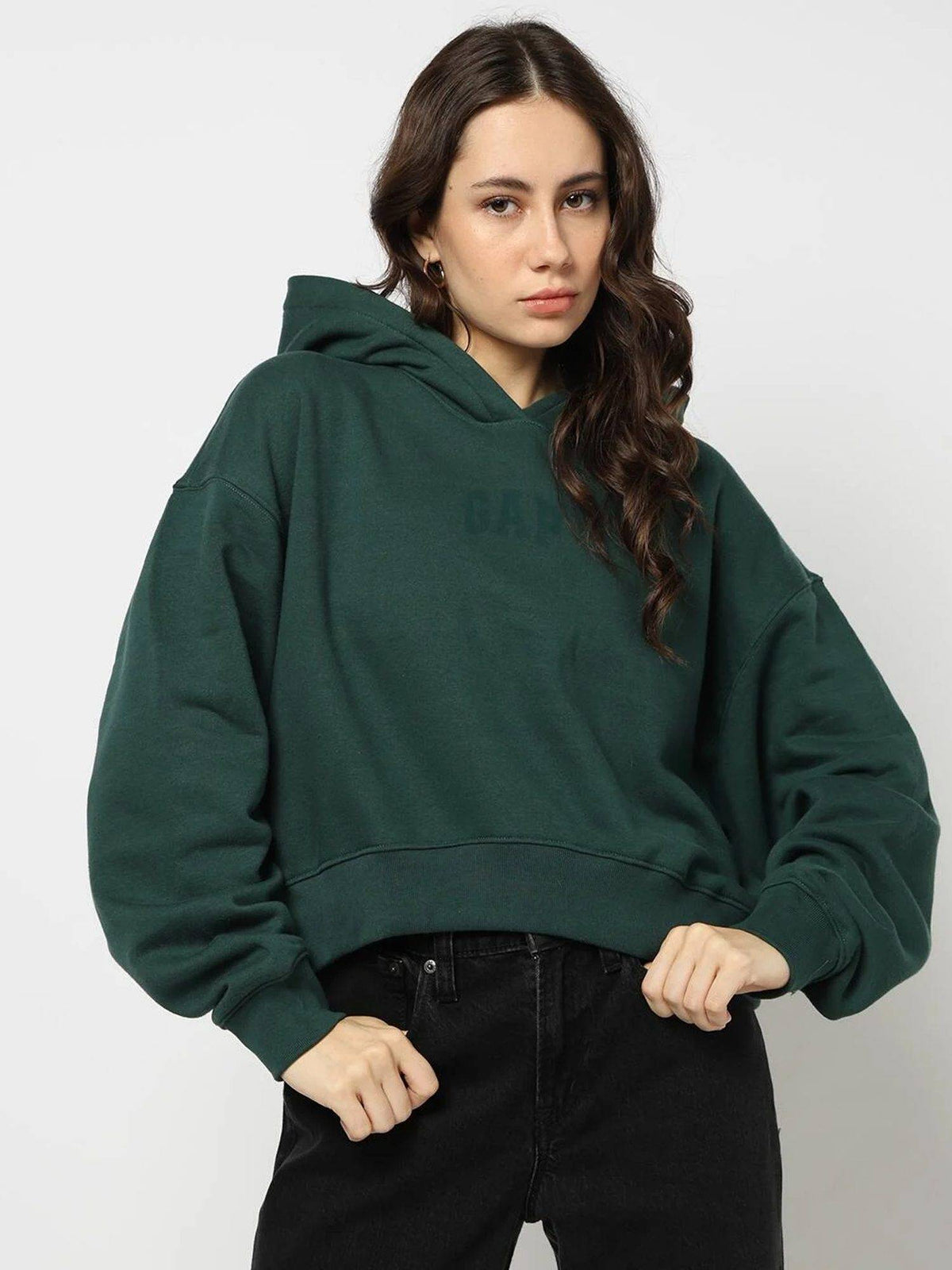 Blue Women's Typography Hooded Sweatshirt | HD56 - view 22