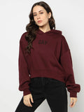 Maroon Women's Typography Hooded Sweatshirt | HD56 - view 1