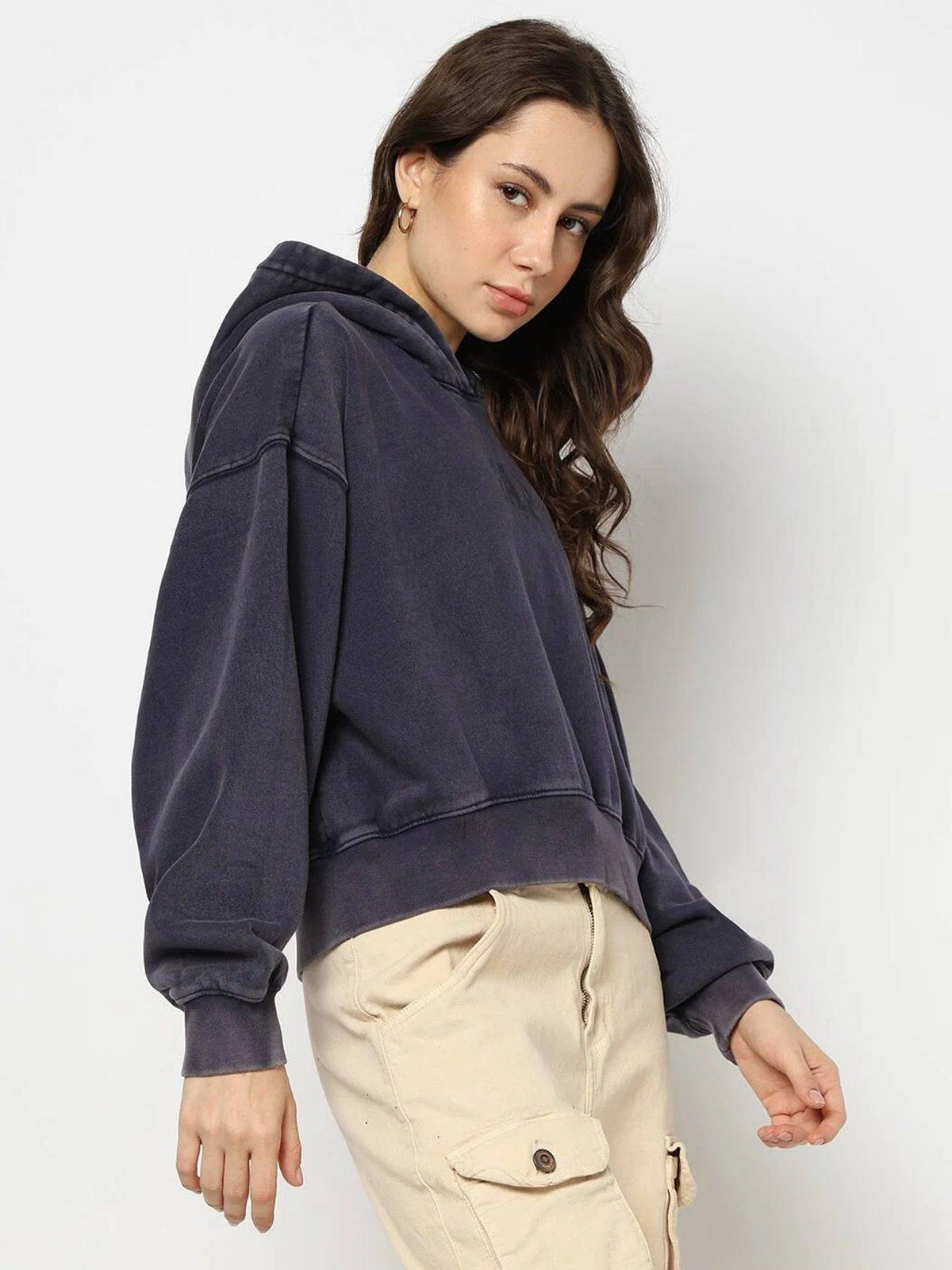 Maroon Women's Typography Hooded Sweatshirt | HD56 - view 17