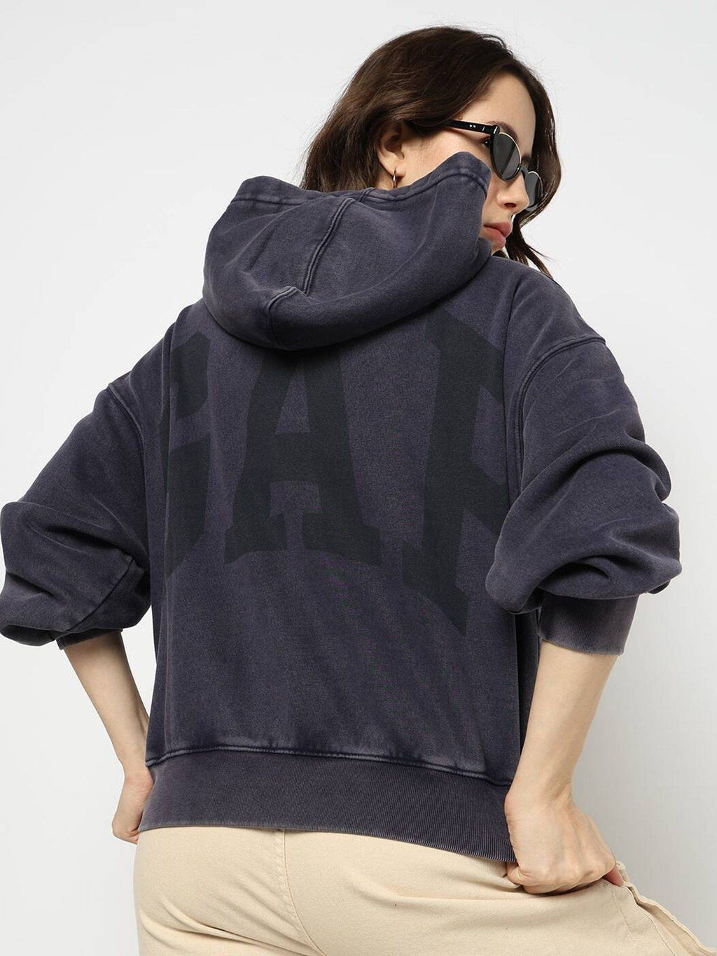 Maroon Women's Typography Hooded Sweatshirt | HD56 - view 19