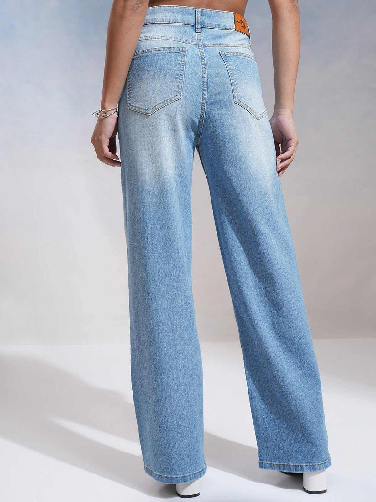 Blue Women Blue Wide Leg Jeans | WL90 - view 3