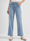 Blue Women Blue Solid Straight Fit Mid Rise Jeans | RF89 - view 1