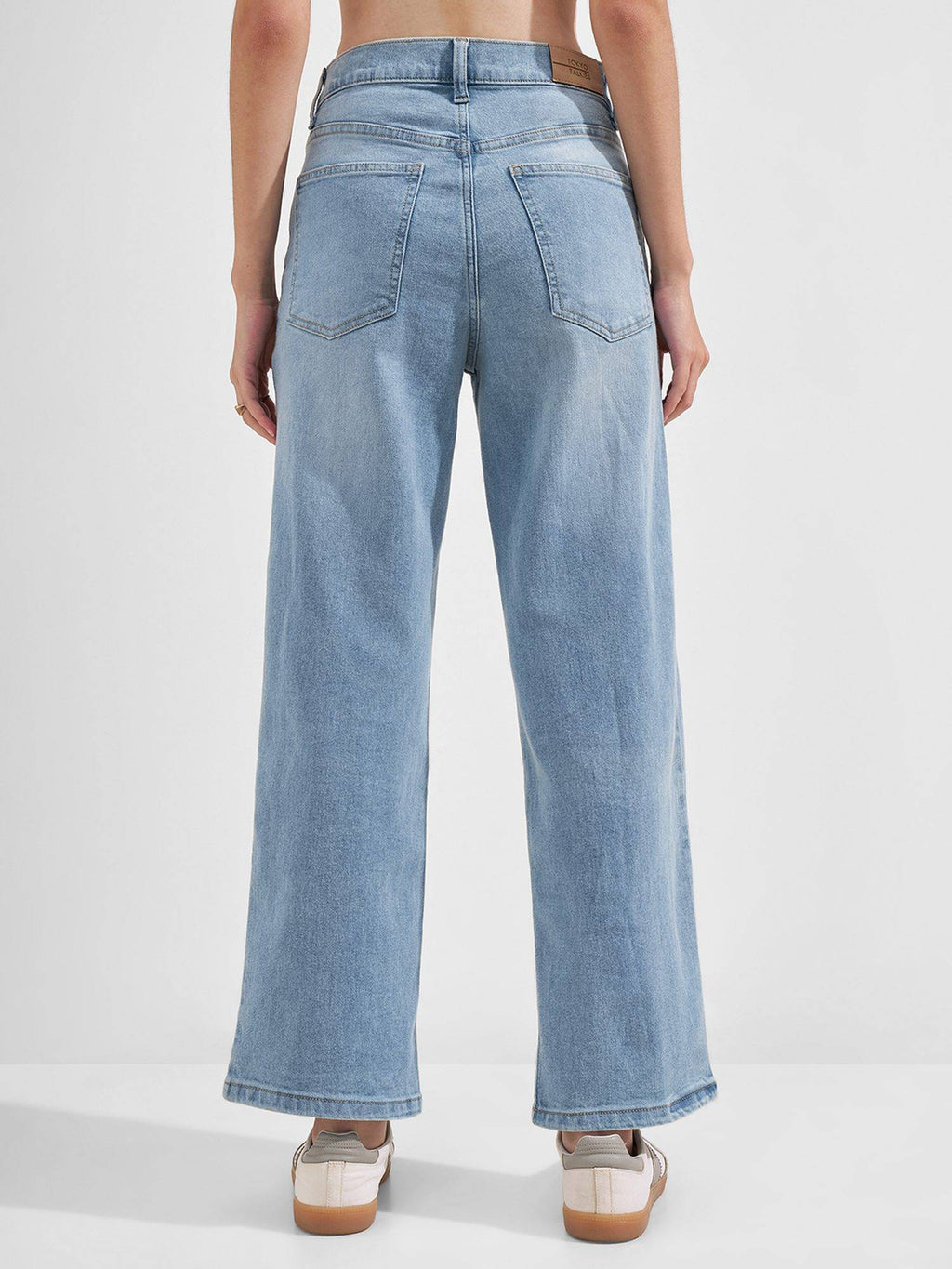 Blue Women Blue Solid Straight Fit Mid Rise Jeans | RF89 - view 3