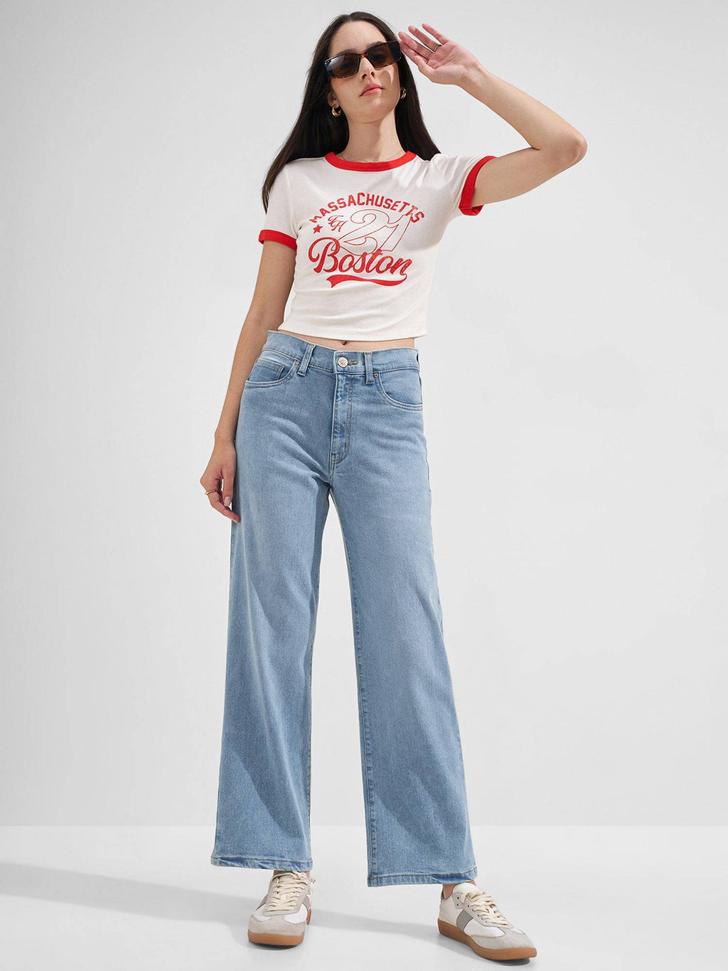 Blue Women Blue Solid Straight Fit Mid Rise Jeans | RF89 - view 4