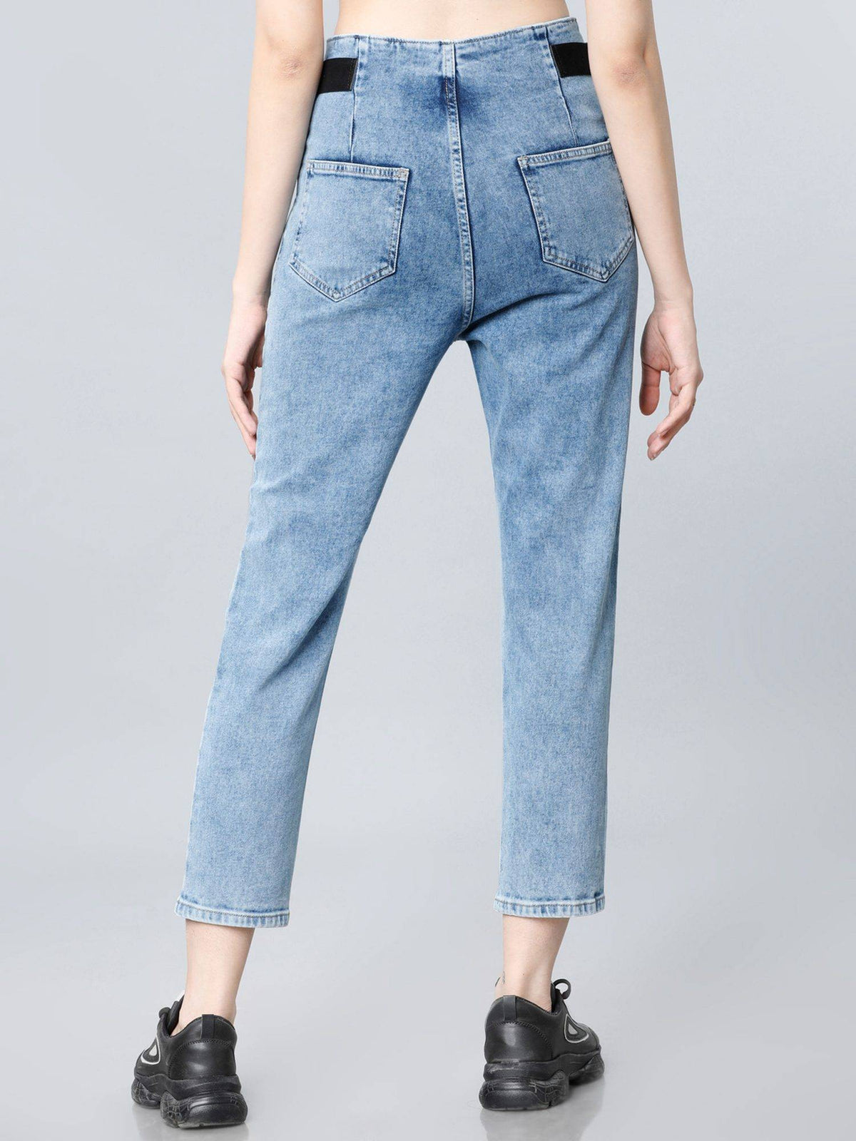 Blue Women Blue Relaxed Fit High-Rise Stretchable Jeans | RF89 - view 3