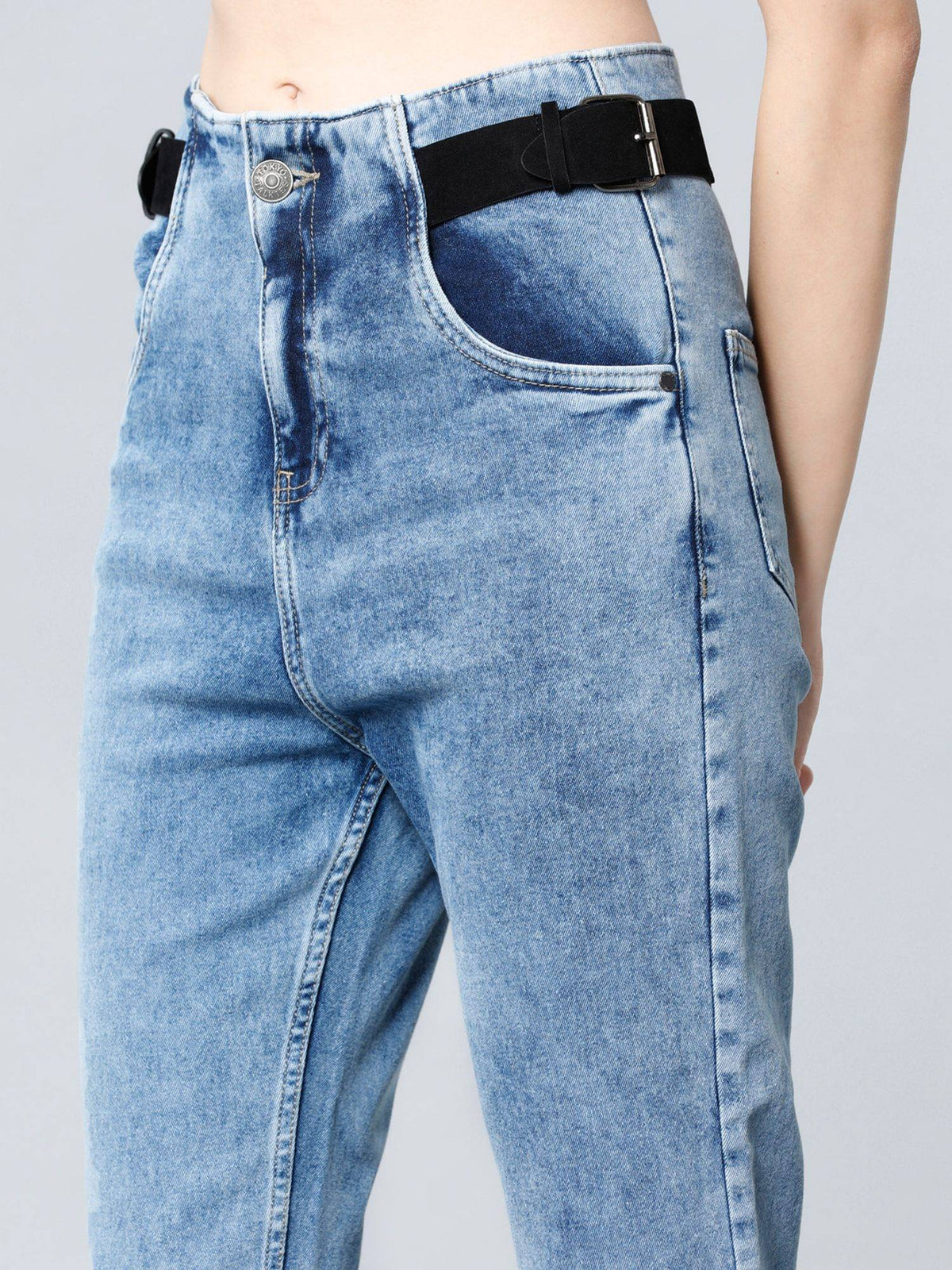 Blue Women Blue Relaxed Fit High-Rise Stretchable Jeans | RF89 - view 4