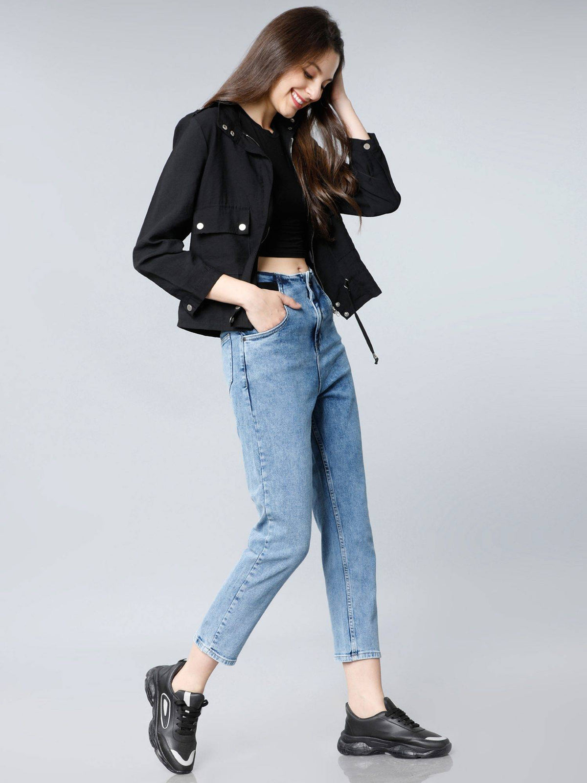 Blue Women Blue Relaxed Fit High-Rise Stretchable Jeans | RF89 - view 5
