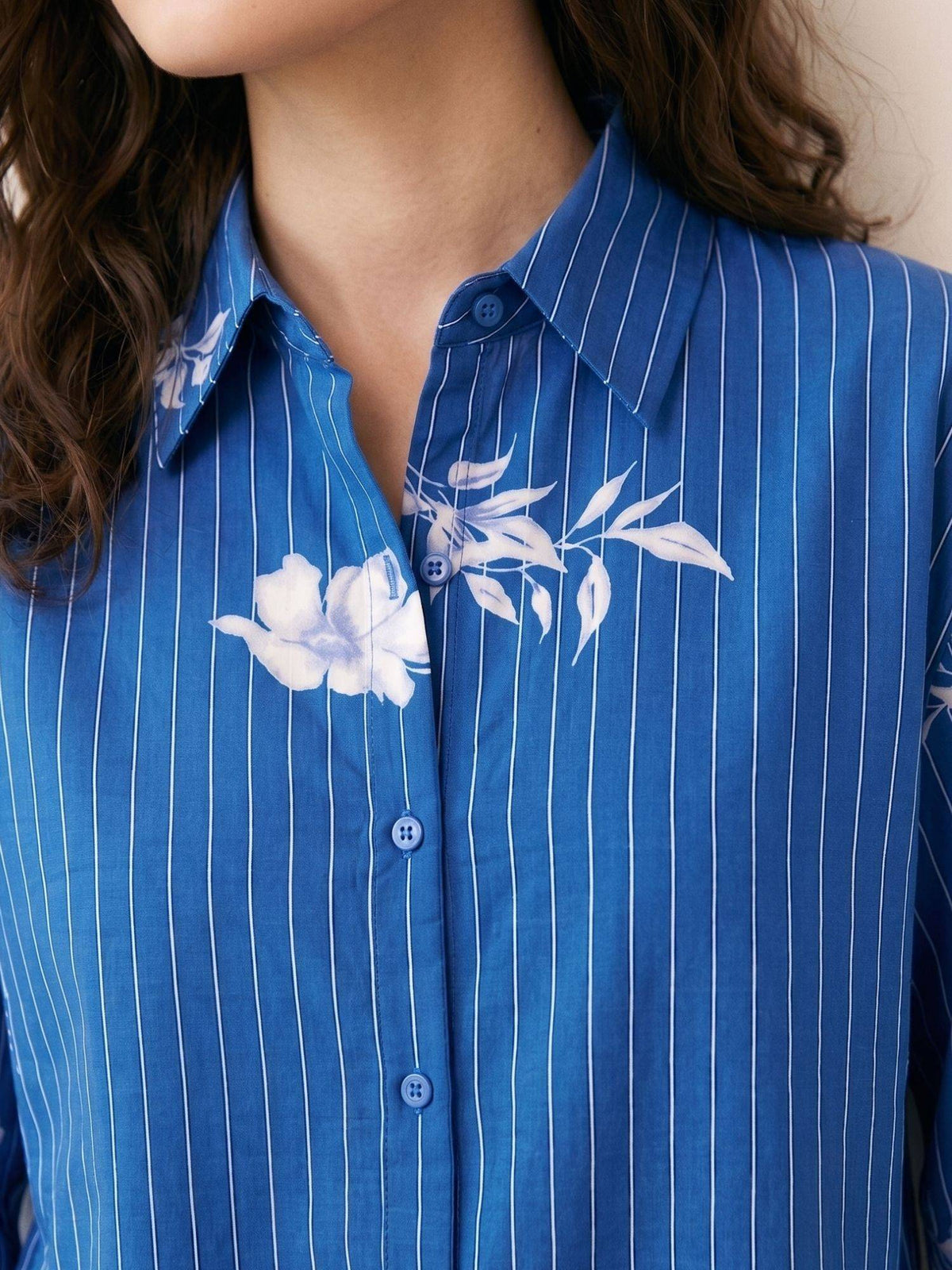 Blue Regular Fit Stripes Shirt | S67 - view 5
