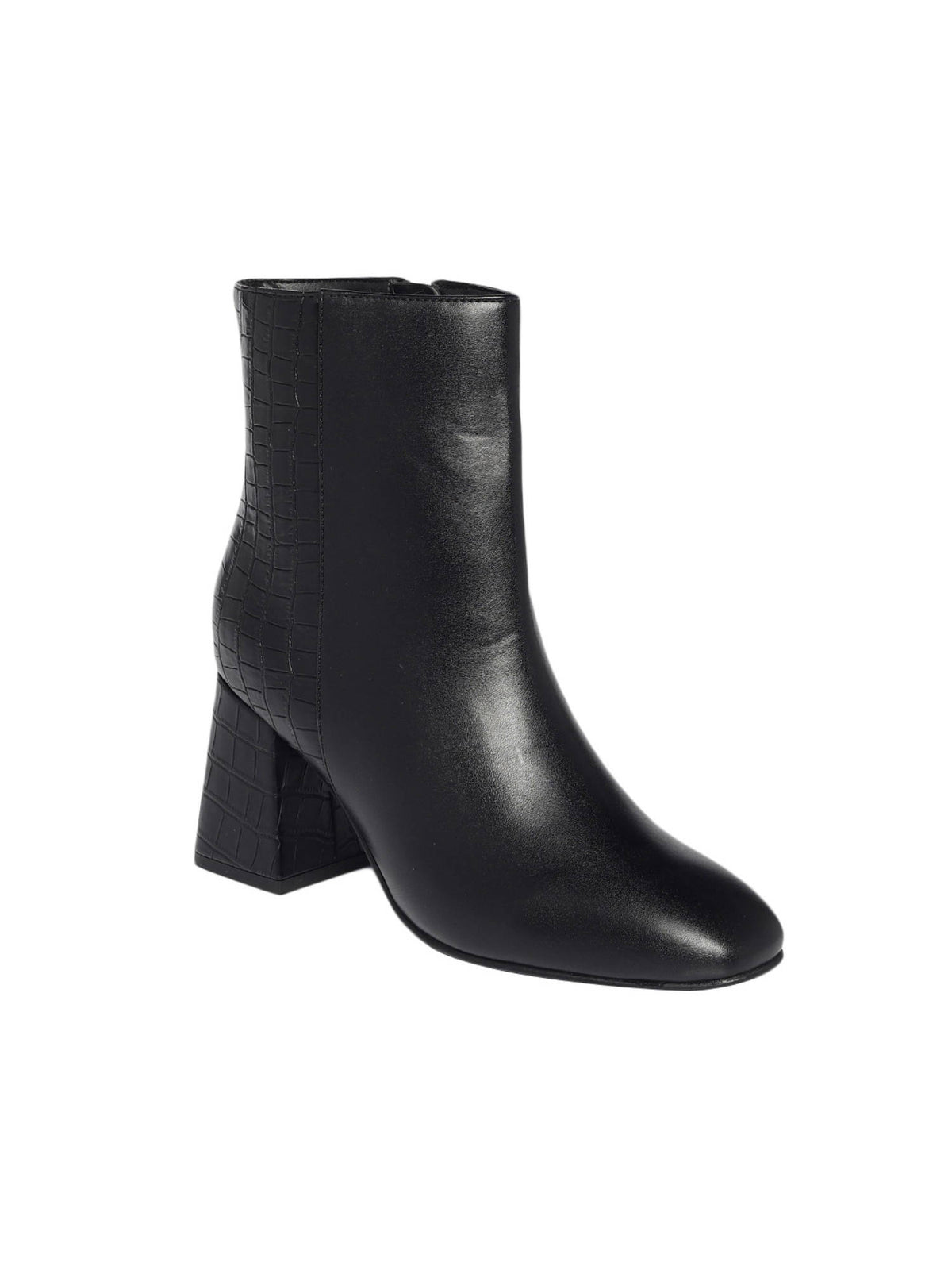 Solid Or Plain Black Block Boots | BT61 - view 1