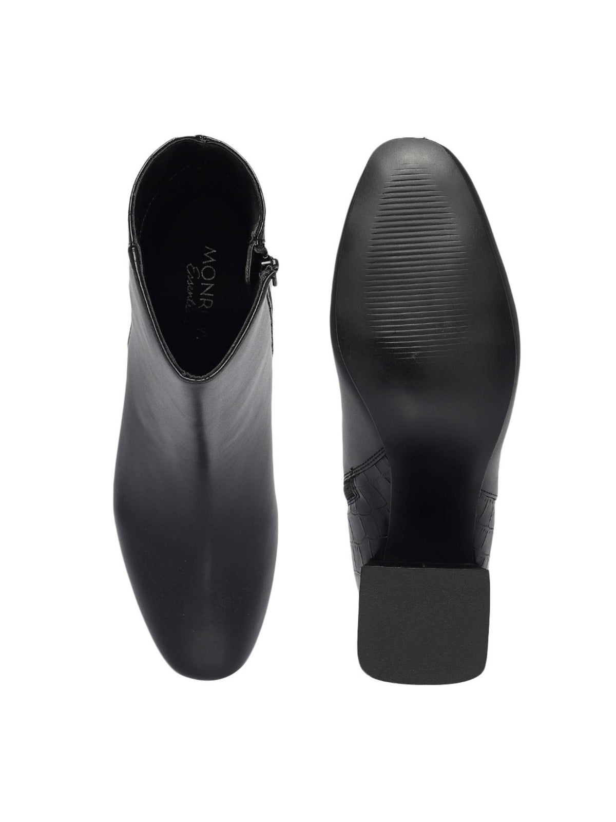Solid Or Plain Black Block Boots | BT61 - view 4