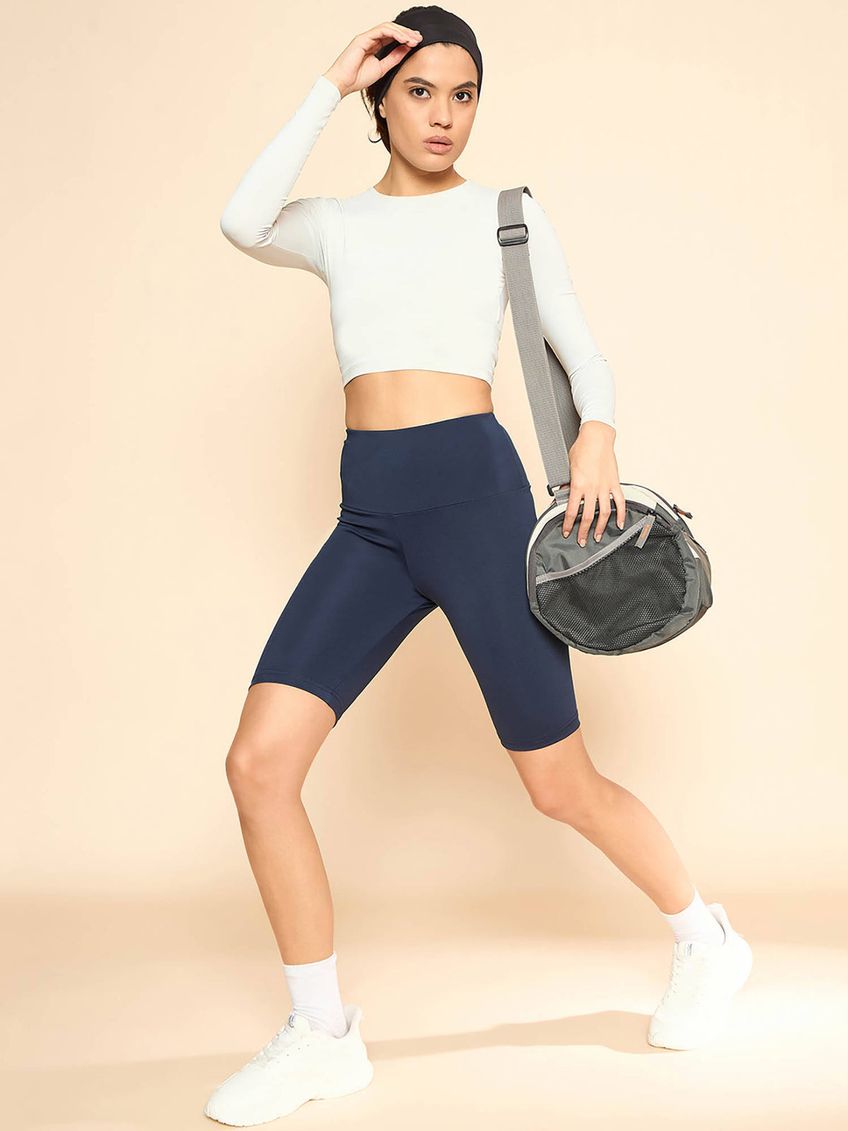 Women Navy Blue Cycling Shorts - view 2
