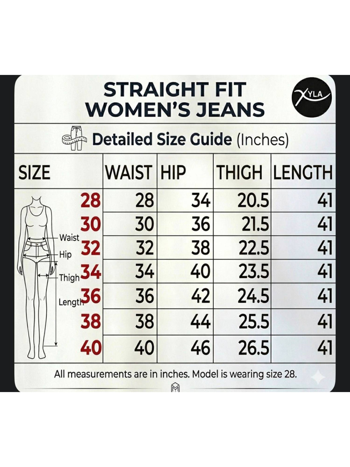 Women Mid Waist Cotton Solid Blue Straight Leg Jeans | ST23 - view 5