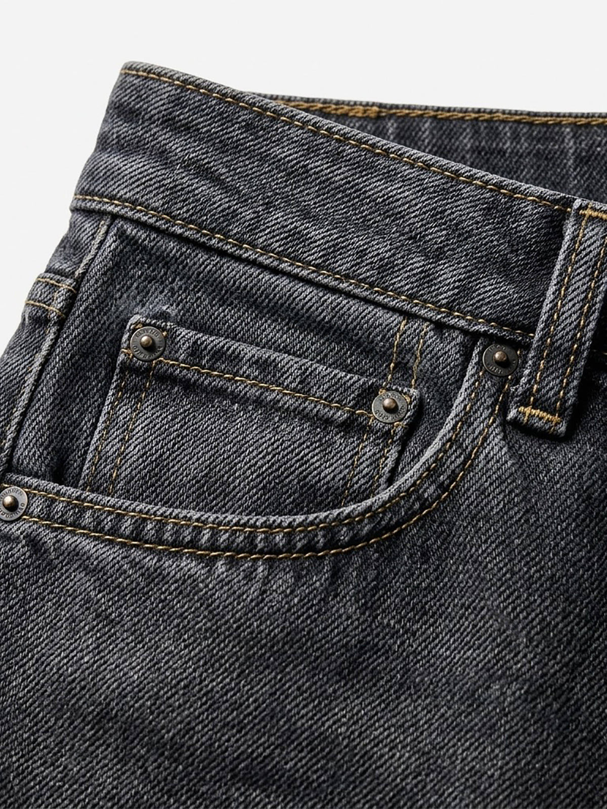 Black Women's High Waist Cotton Solid Wide Leg Jeans | WL90 - view 5